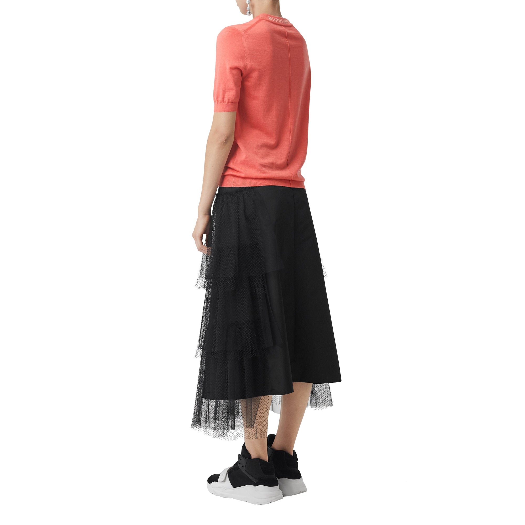 Pull ras du cou en laine mérinos - Coral
