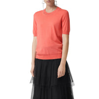 Pull ras du cou en laine mérinos - Coral