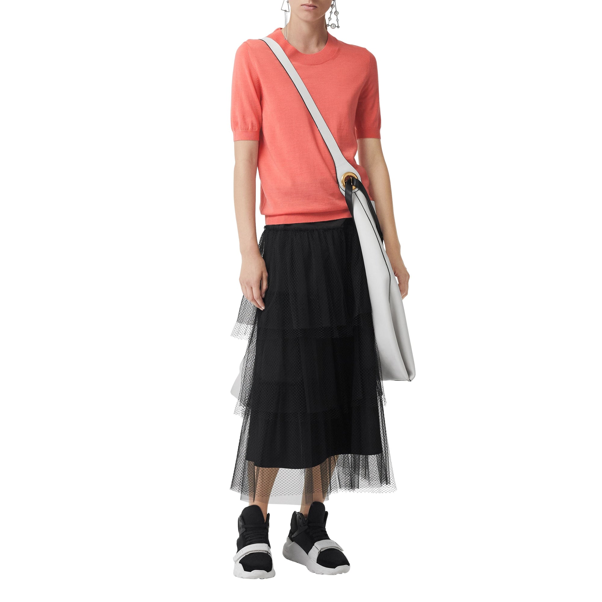 Pull ras du cou en laine mérinos - Coral