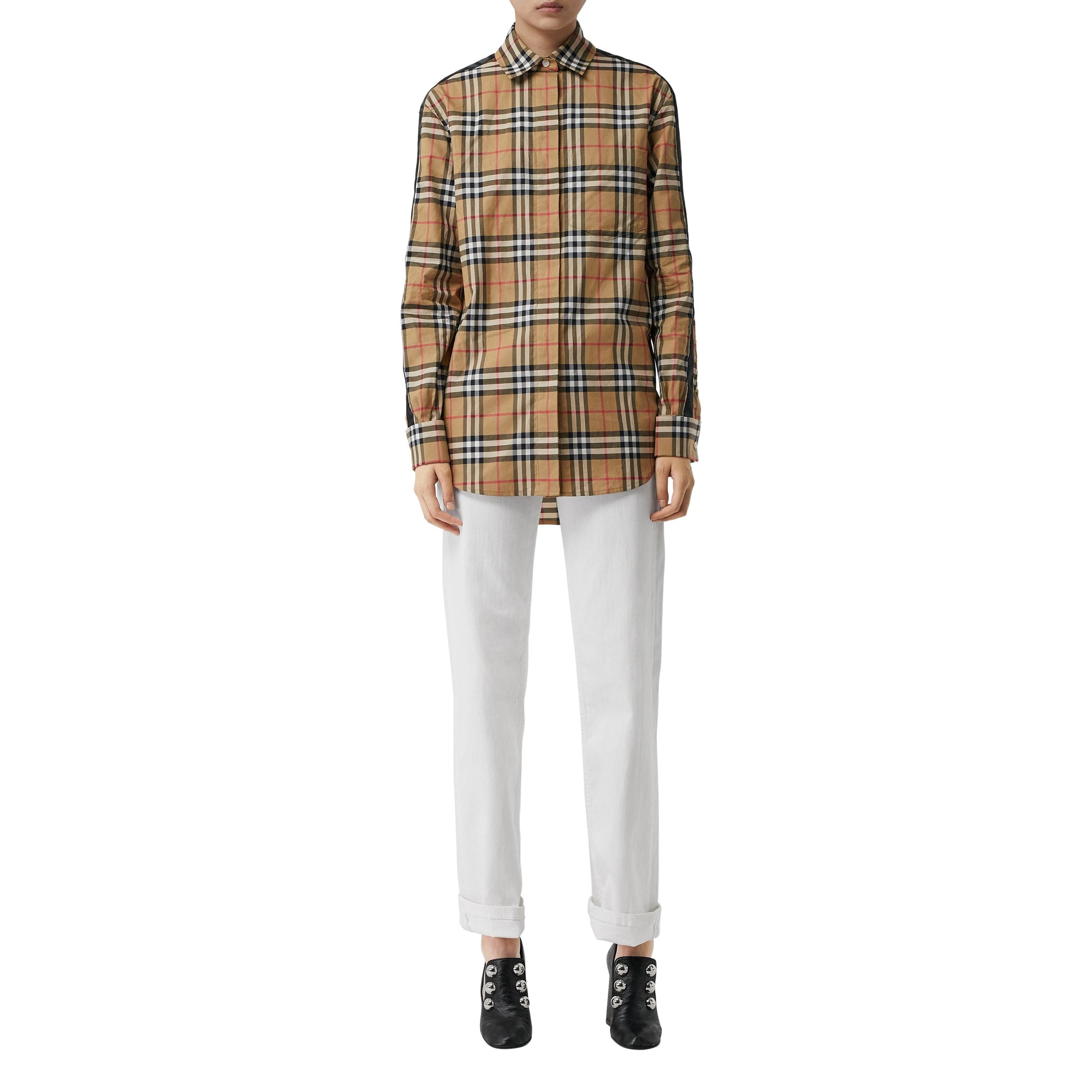 Chemise à motif Vintage Check avec bandes de satin - Antique Yellow Check