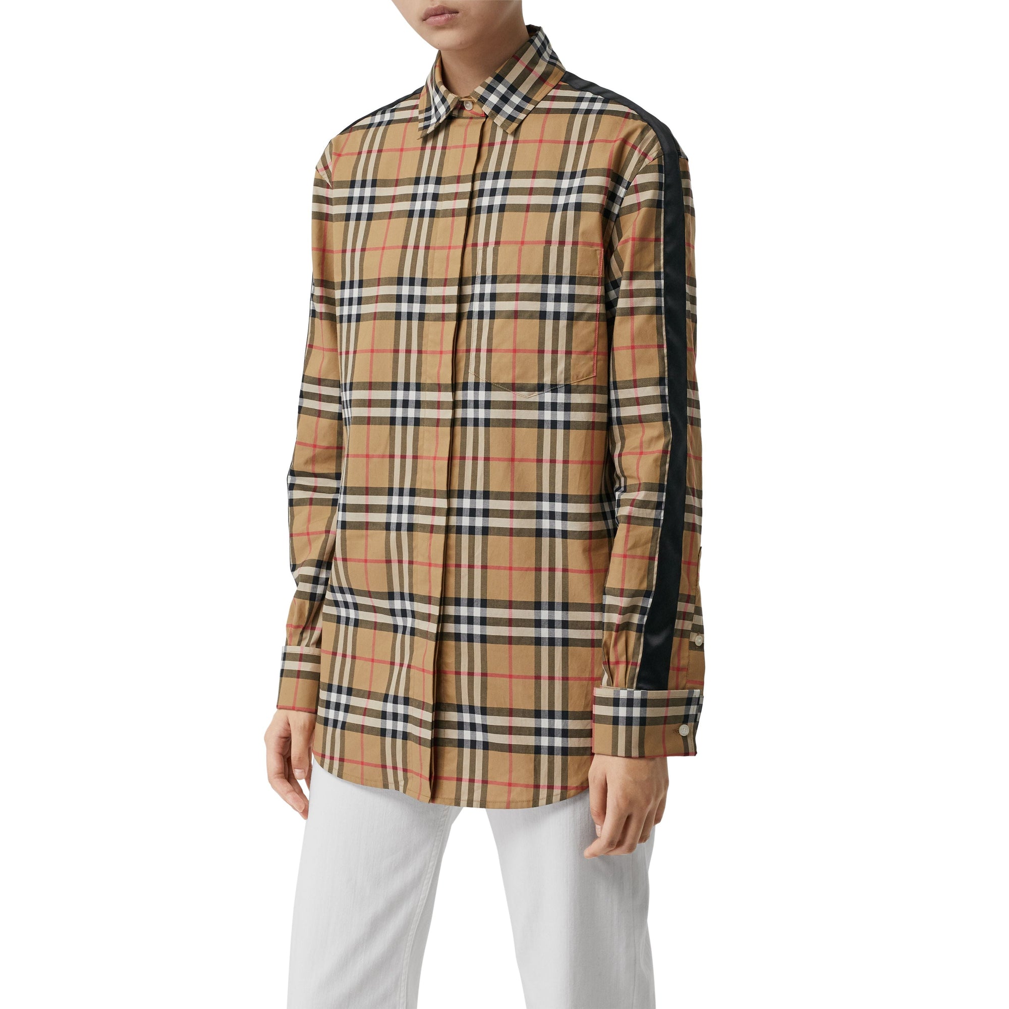 Chemise à motif Vintage Check avec bandes de satin - Antique Yellow Check