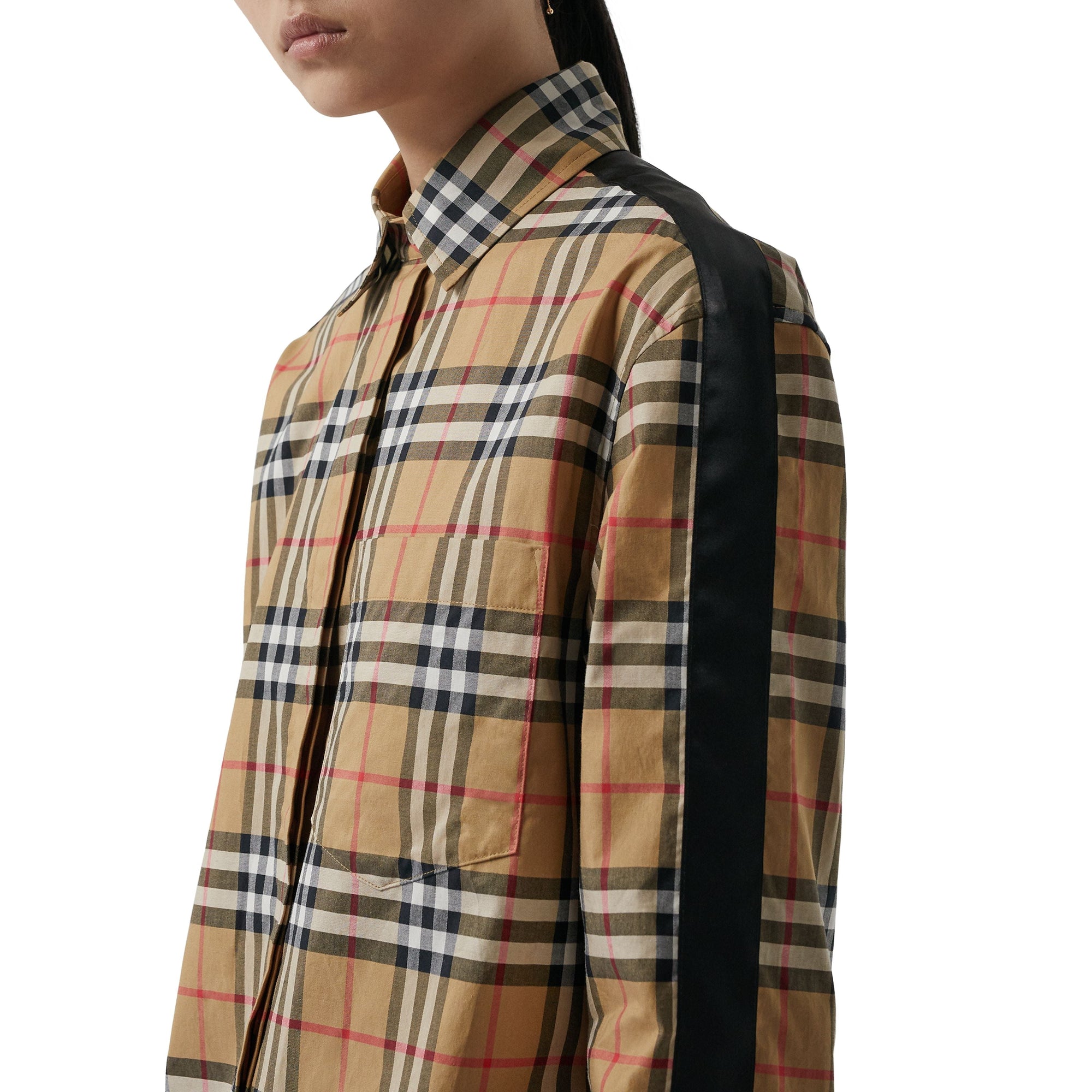 Chemise à motif Vintage Check avec bandes de satin - Antique Yellow Check