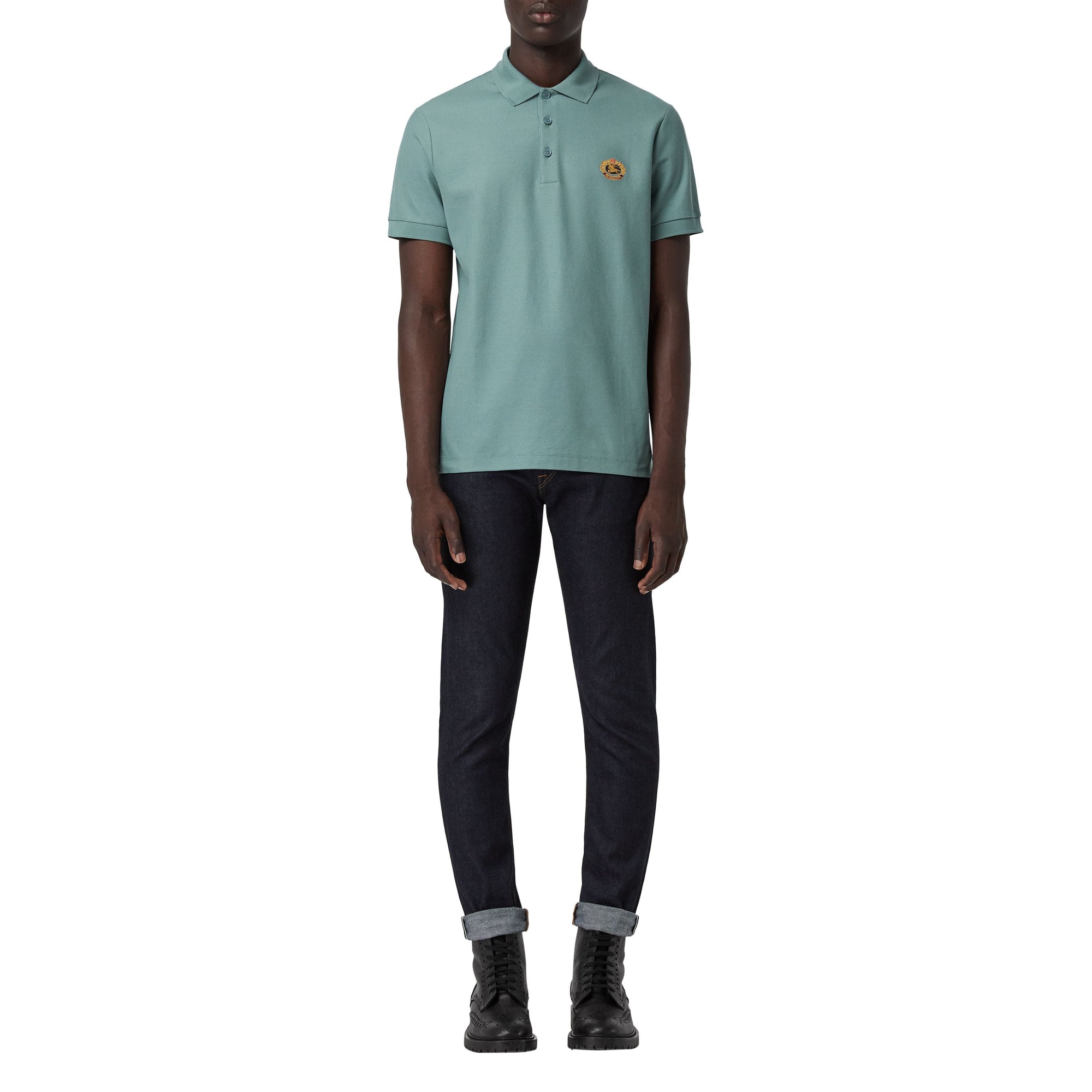Polo à logo d'archive - Dusty Teal