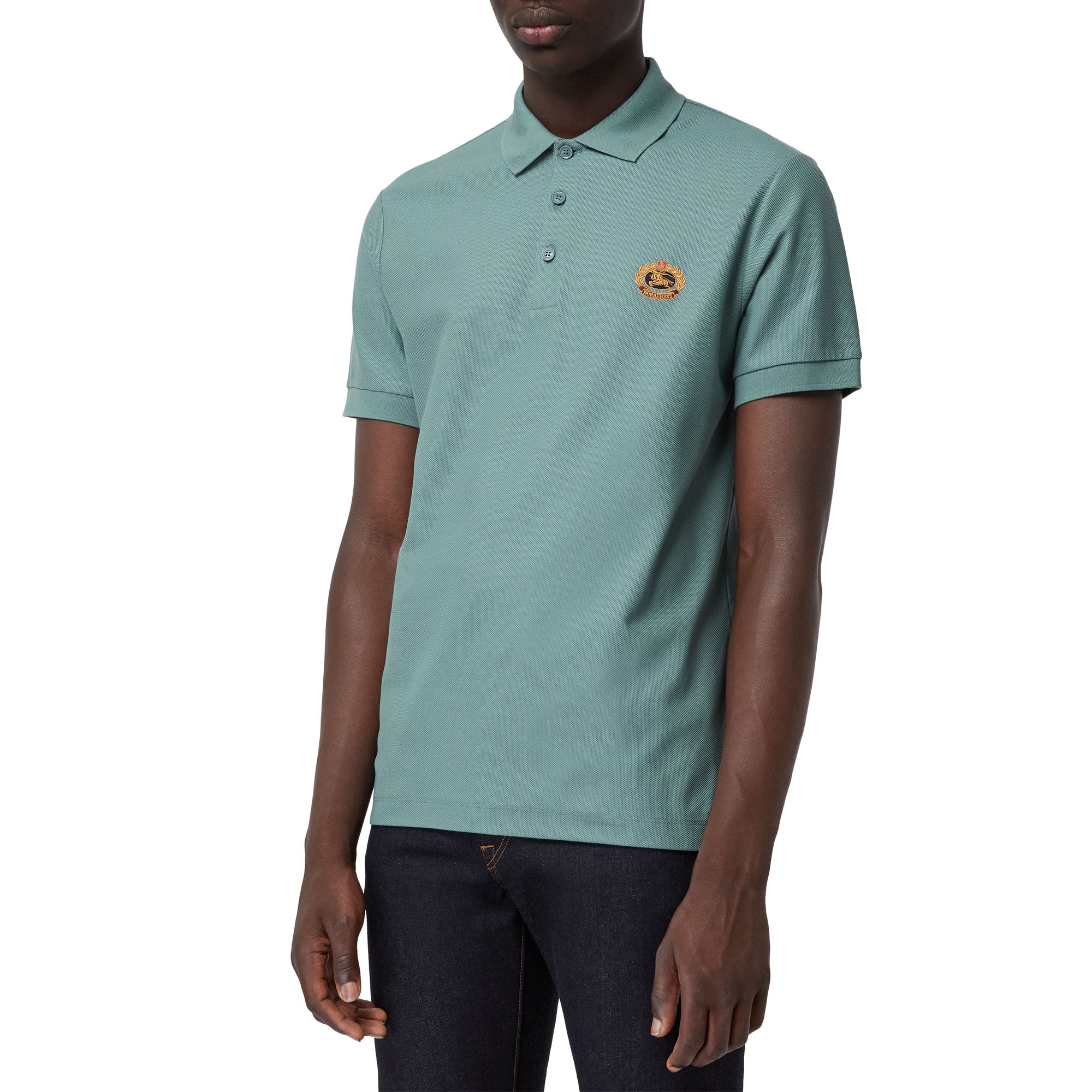 Polo à logo d'archive - Dusty Teal