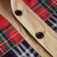 Manteau en gabardine tropicale à motif Check et tartan - Navy Check