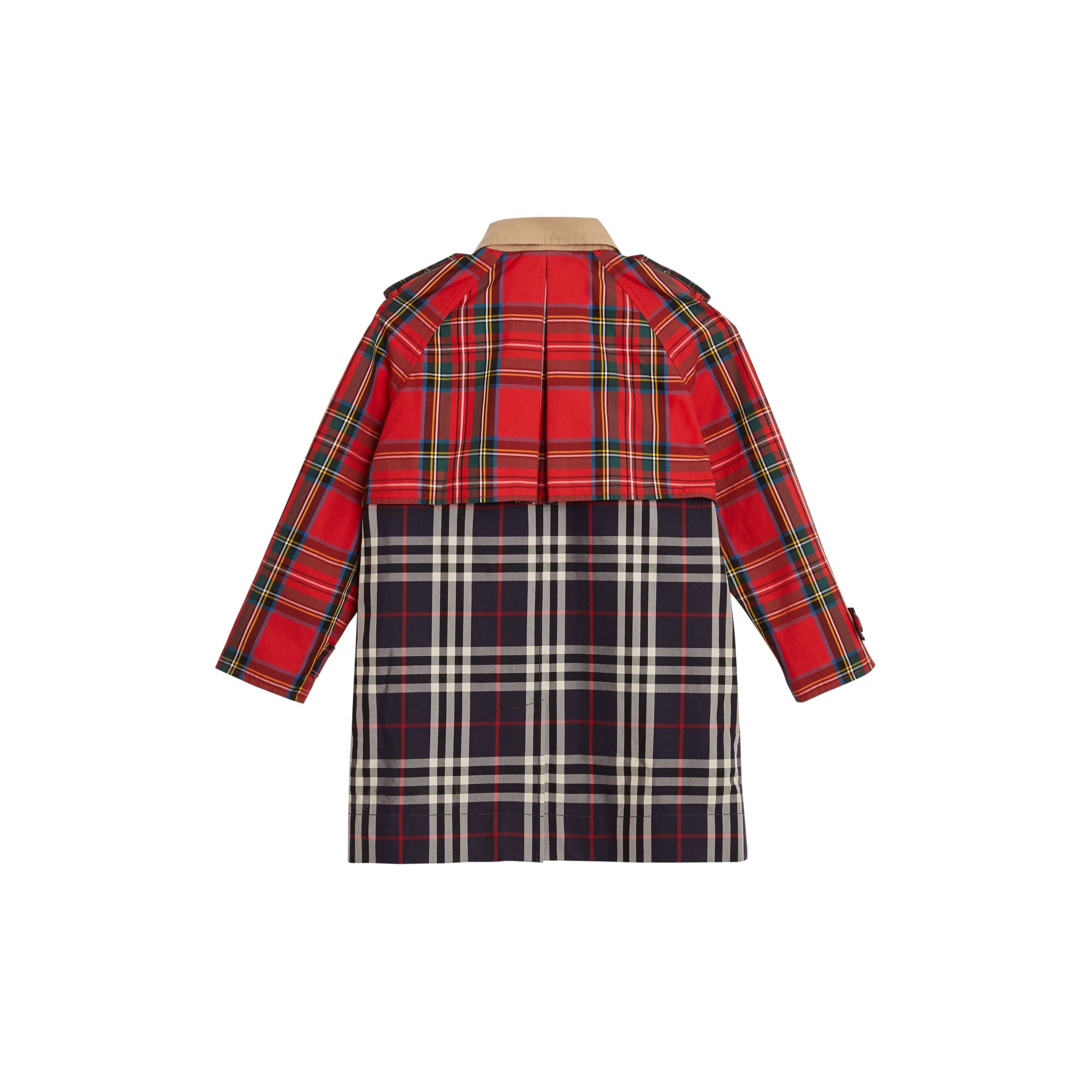 Manteau en gabardine tropicale à motif Check et tartan - Navy Check