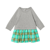 Robe pull en coton à motif check - Turquoise Check