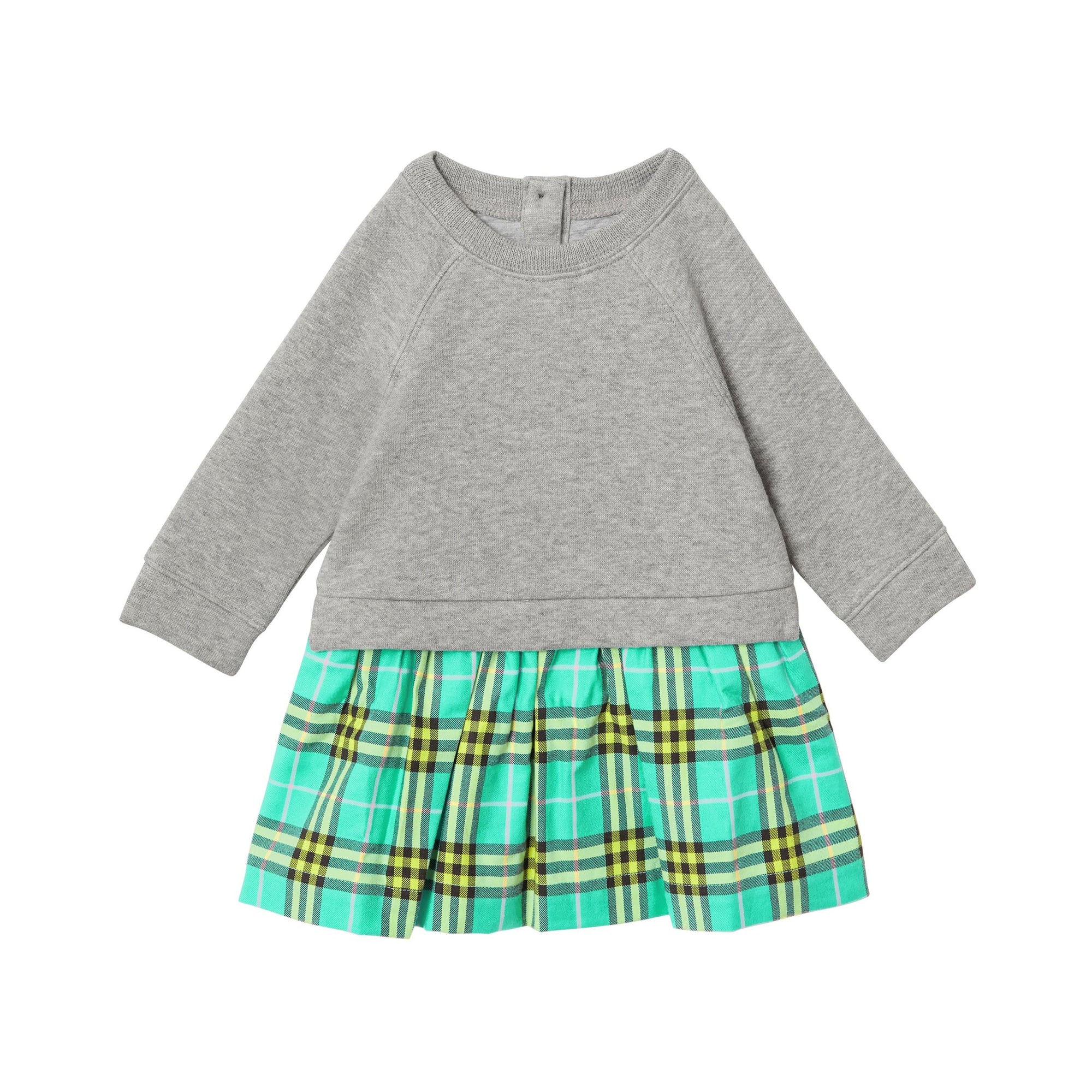 Robe pull en coton à motif check - Turquoise Check