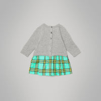 Robe pull en coton à motif check - Turquoise Check