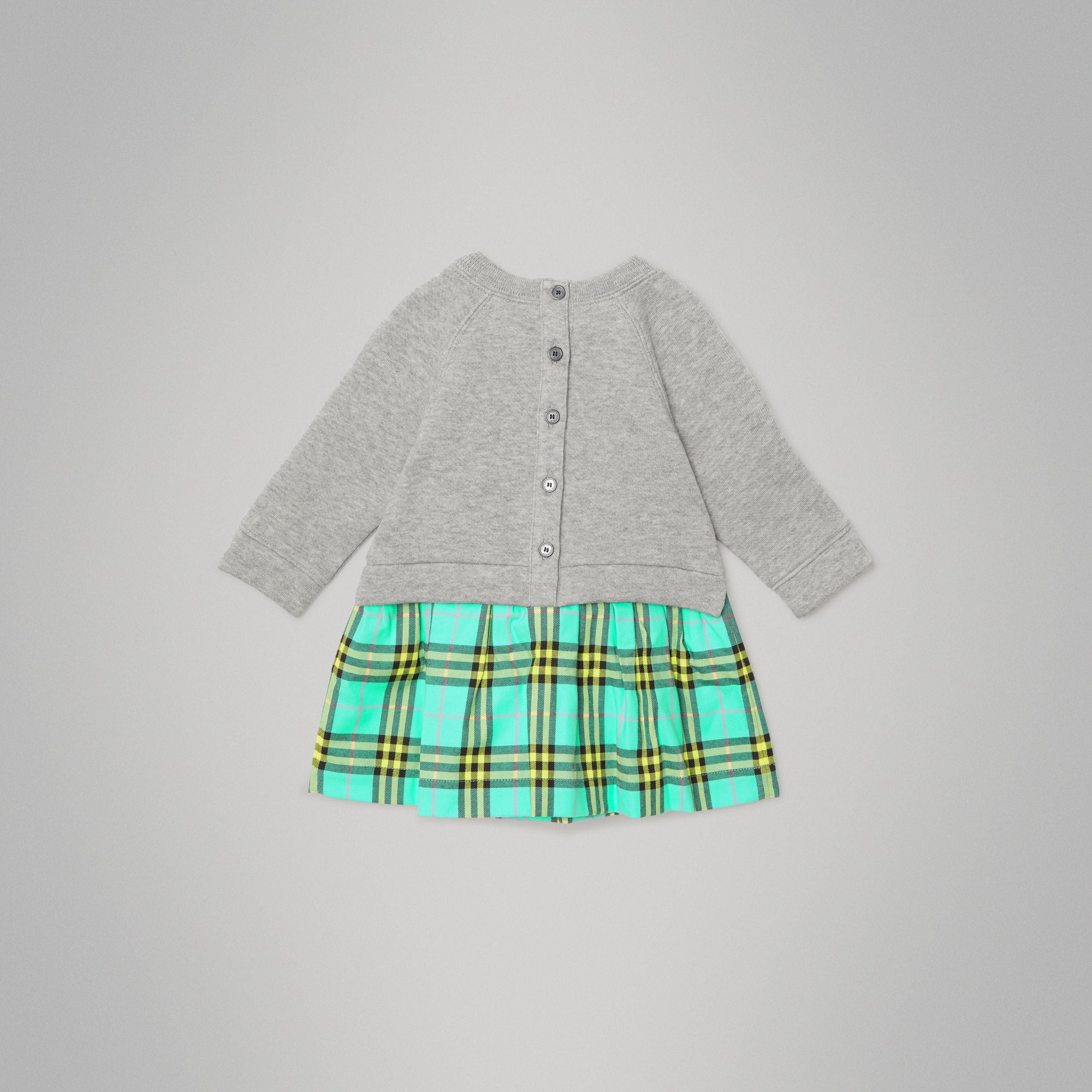 Robe pull en coton à motif check - Turquoise Check