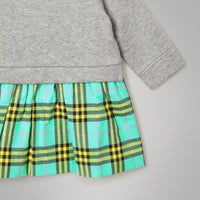 Robe pull en coton à motif check - Turquoise Check