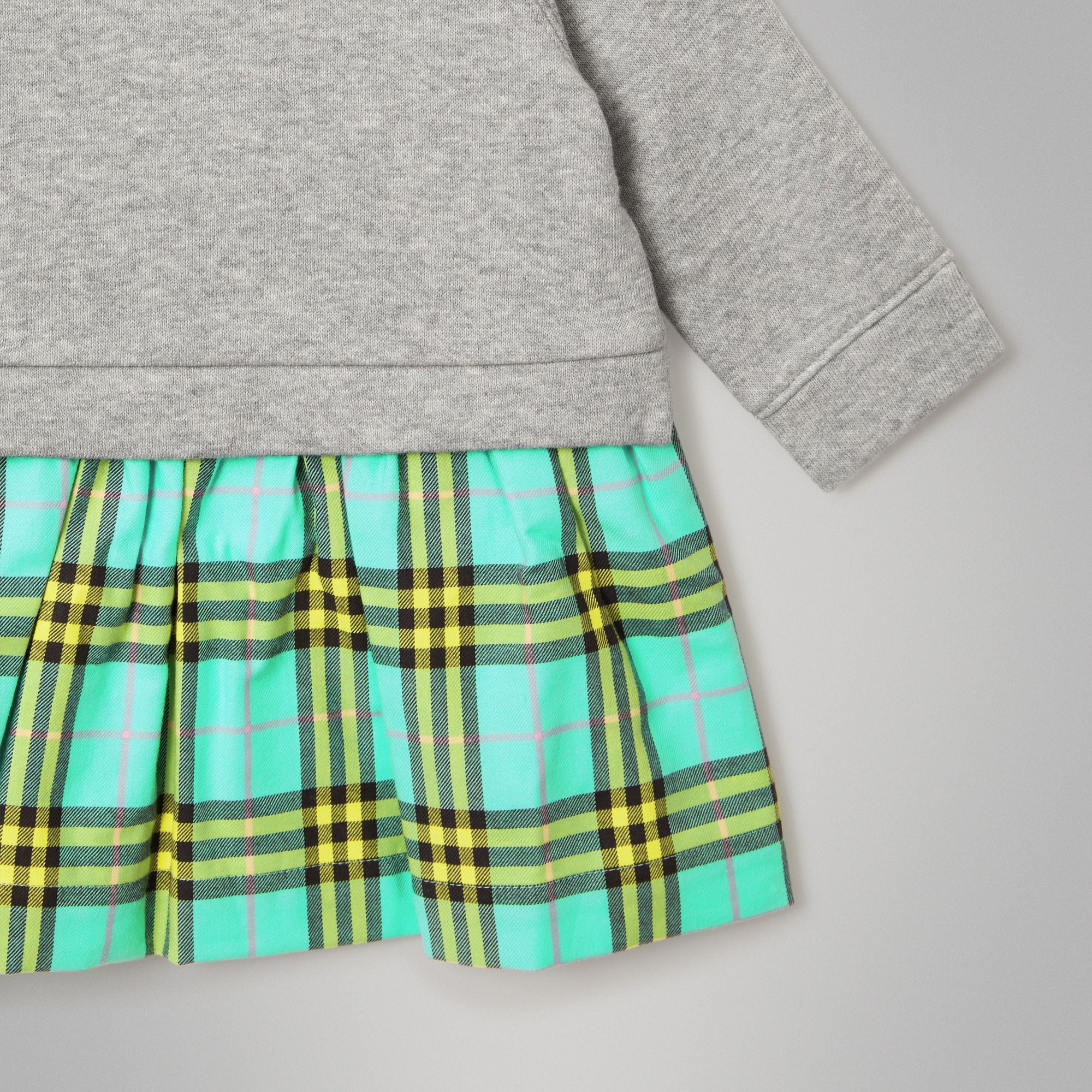 Robe pull en coton à motif check - Turquoise Check