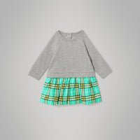 Robe pull en coton à motif check - Turquoise Check