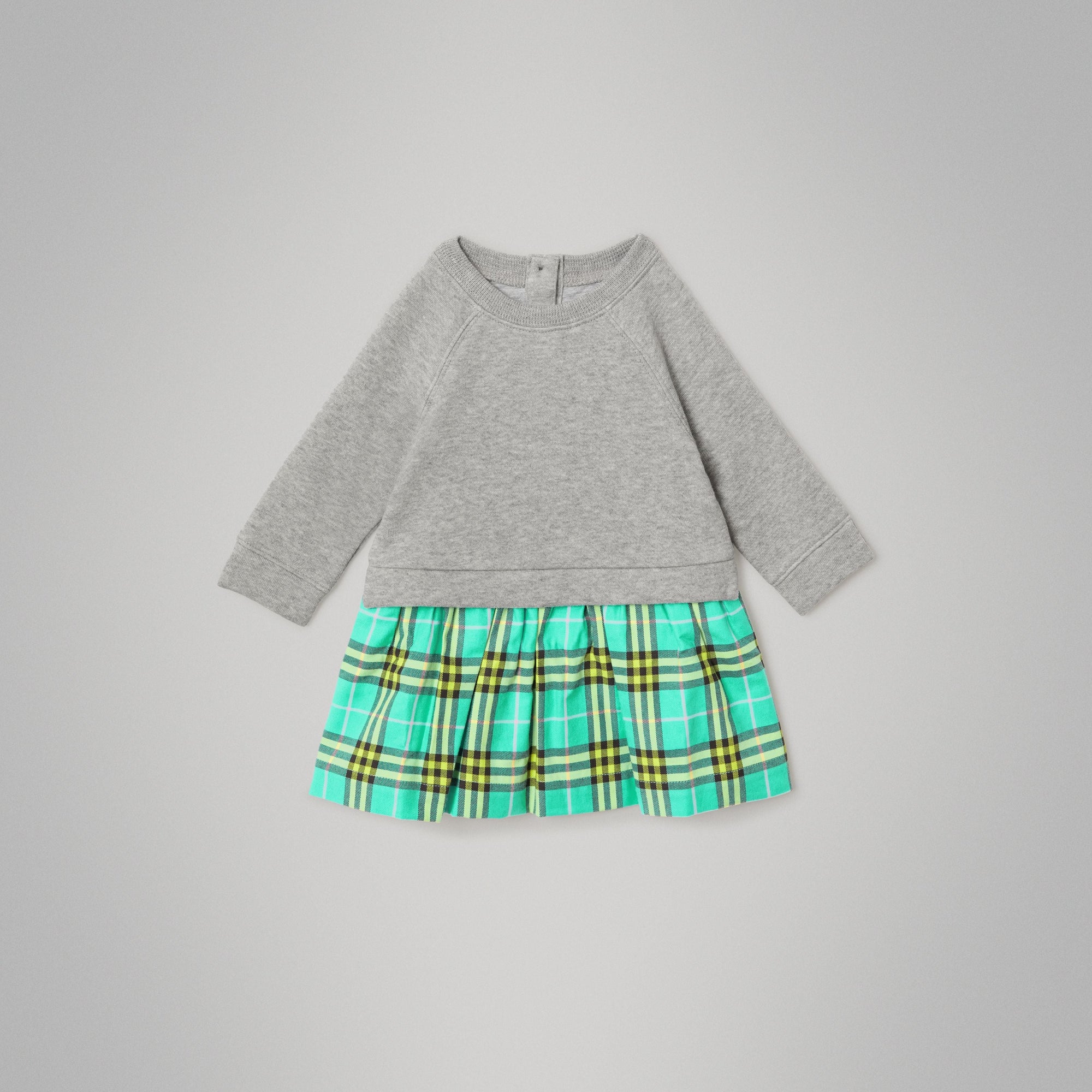 Robe pull en coton à motif check - Turquoise Check