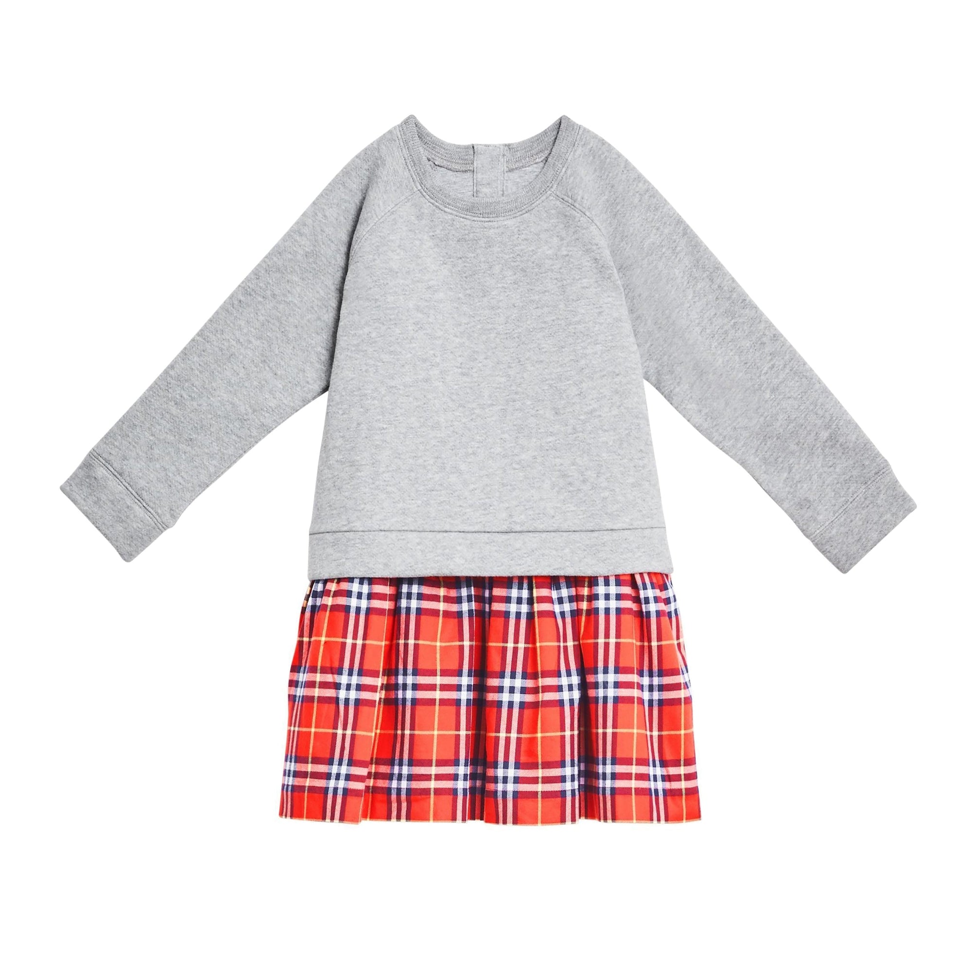 Robe sweat-shirt à motif Check - Orange Red Check
