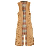 Gilet intérieur en laine et cachemire pour trench - Antique Yellow Check
