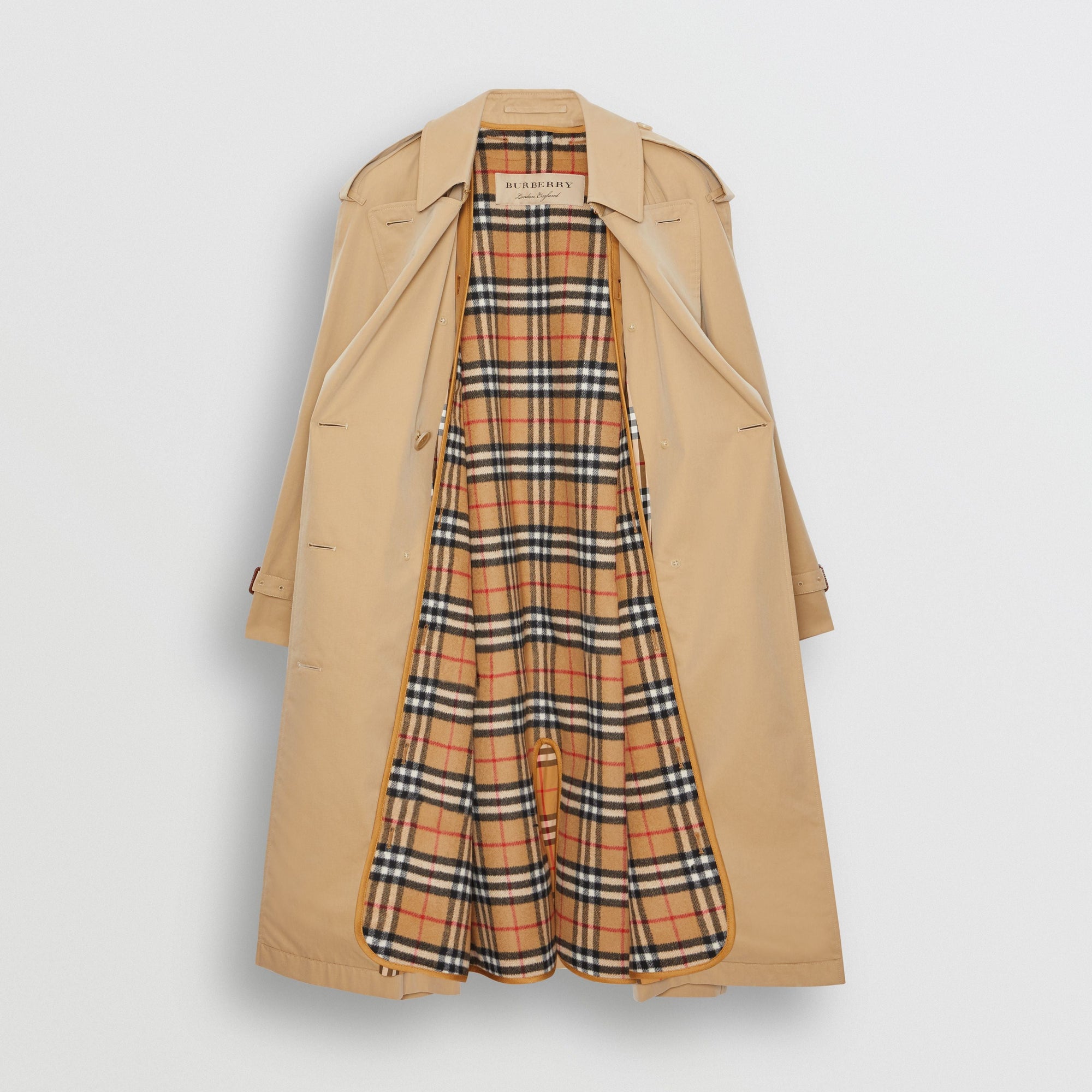 Gilet intérieur en laine et cachemire pour trench - Antique Yellow Check