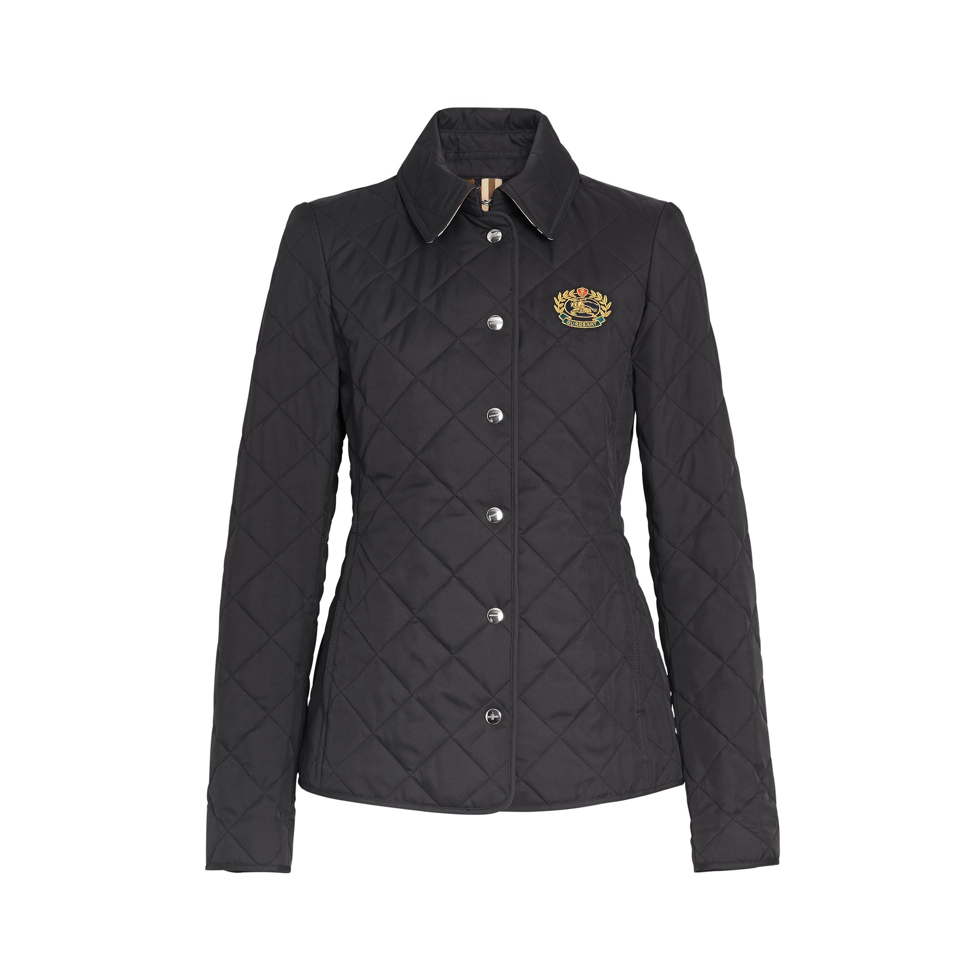 Veste matelassée à écusson brodé - Black