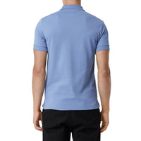 Polo en coton à motif check - Light Blue