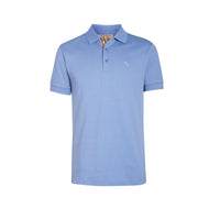 Polo en coton à motif check - Light Blue