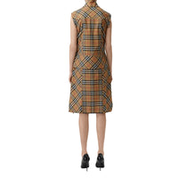 Robe à col lavallière et motif Vintage Check - Antique Yellow Check