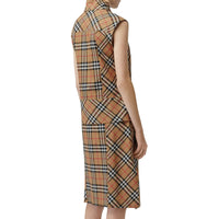 Robe à col lavallière et motif Vintage Check - Antique Yellow Check