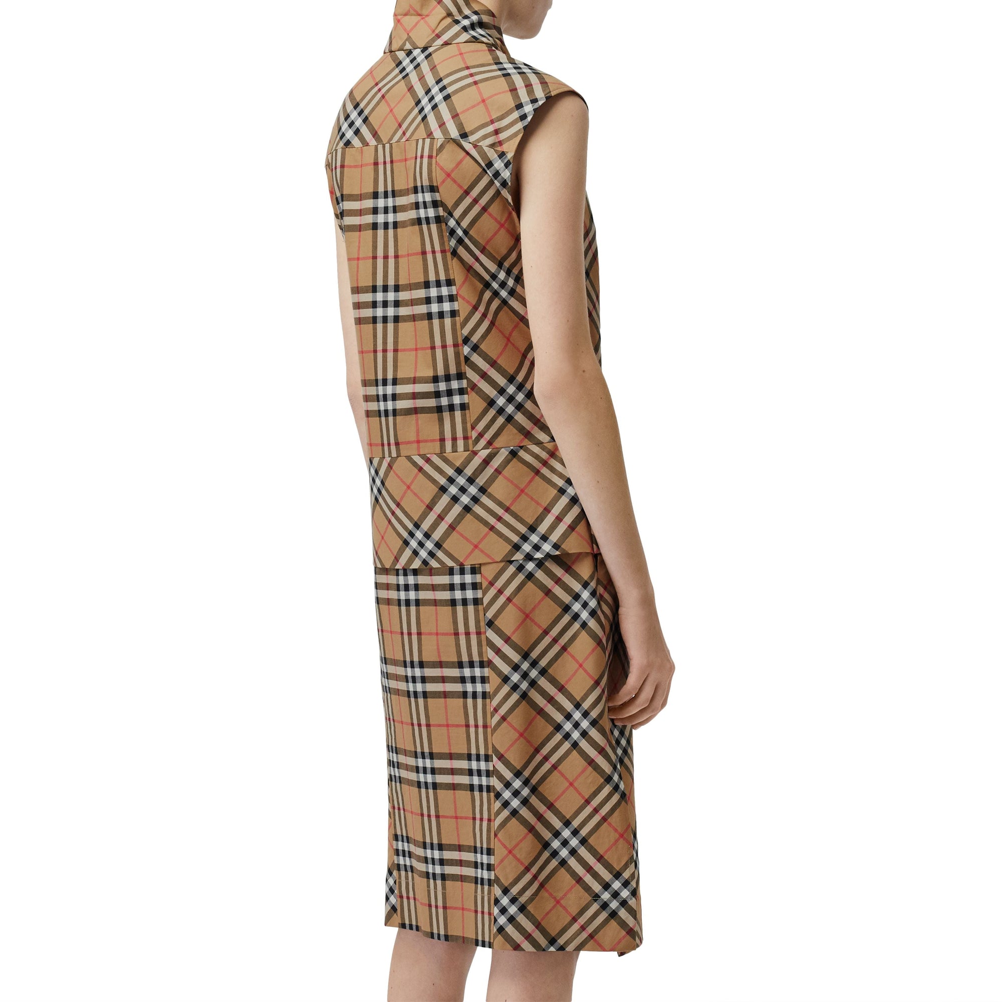 Robe à col lavallière et motif Vintage Check - Antique Yellow Check