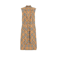 Robe à col lavallière et motif Vintage Check - Antique Yellow Check