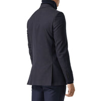 Veste de costume classique en laine à rayures fines - Navy