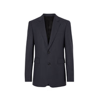 Veste de costume classique en laine à rayures fines - Navy