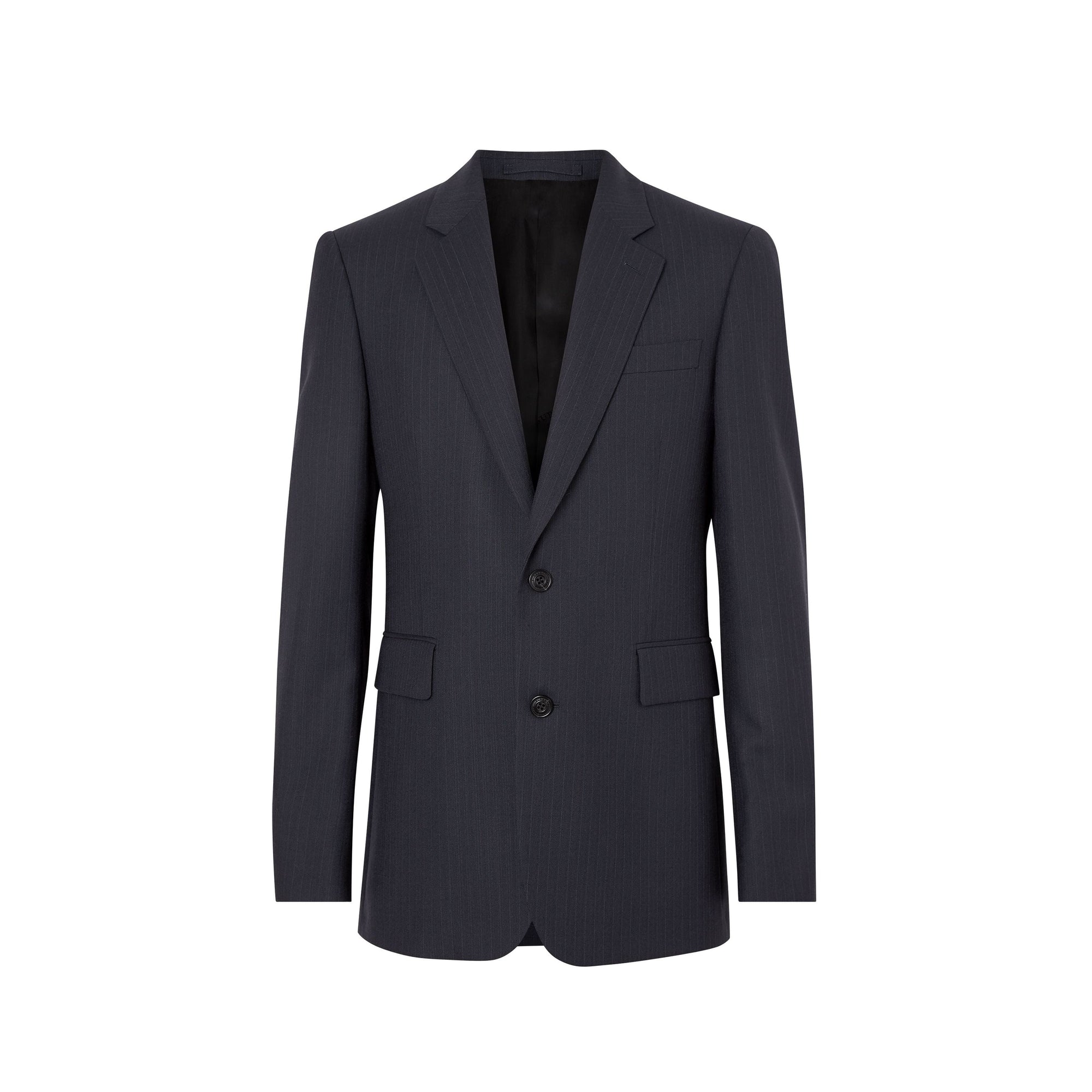 Veste de costume classique en laine à rayures fines - Navy
