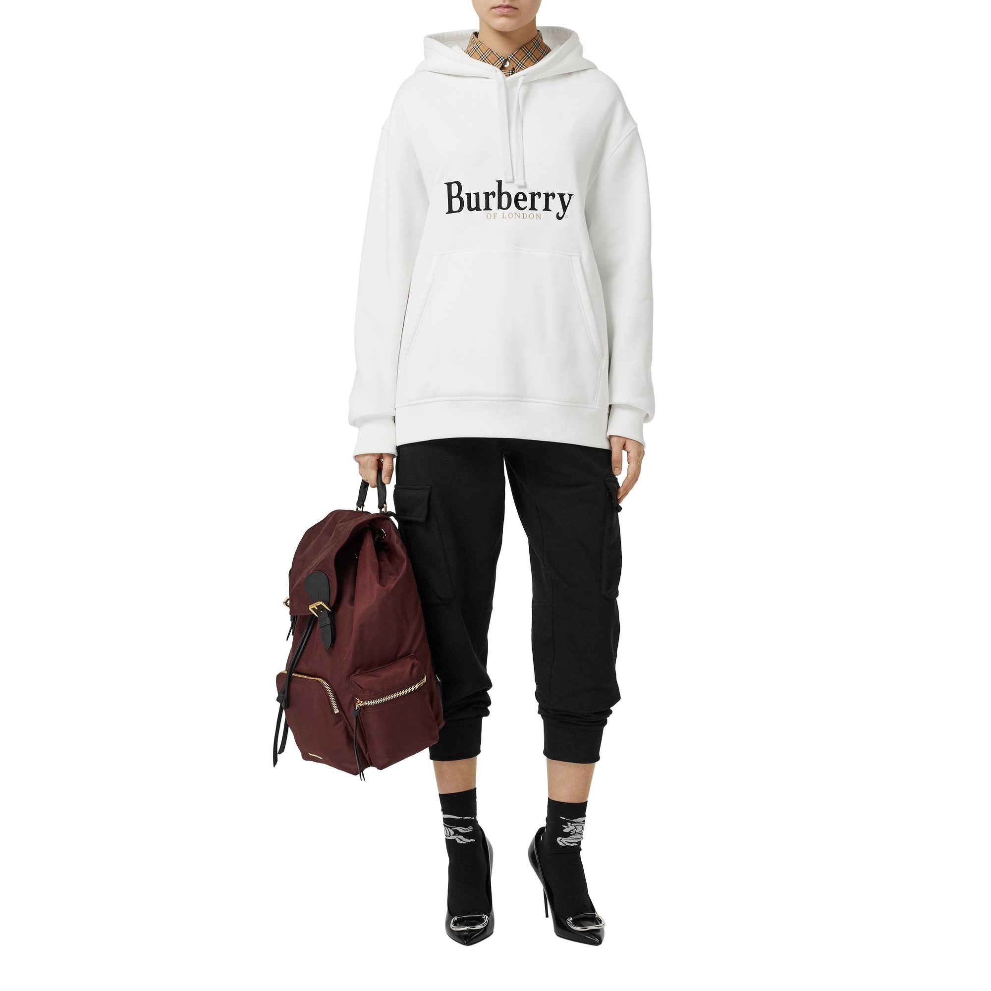 Hoodie à logo brodé - White