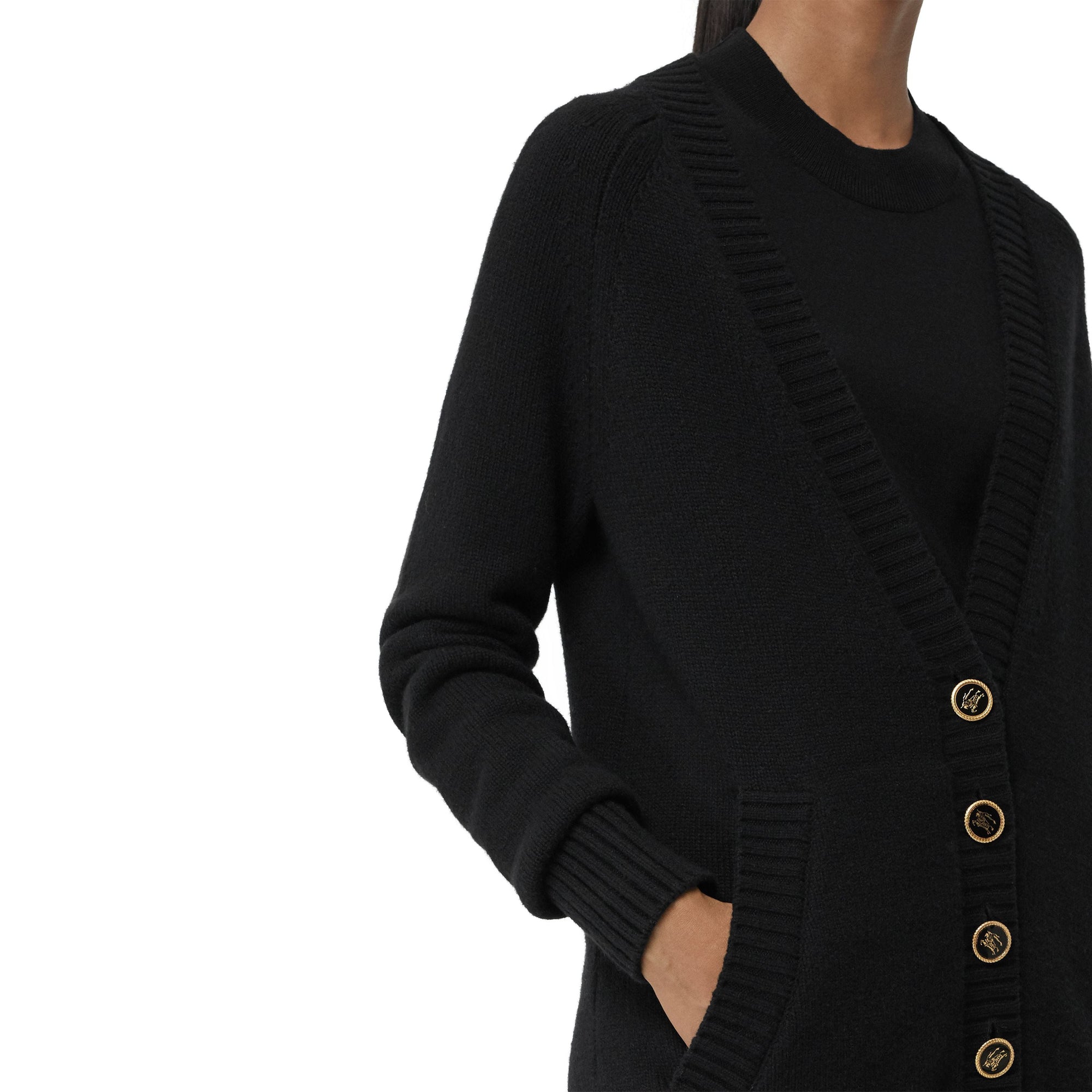 Cardigan en cachemire à boutons - Black