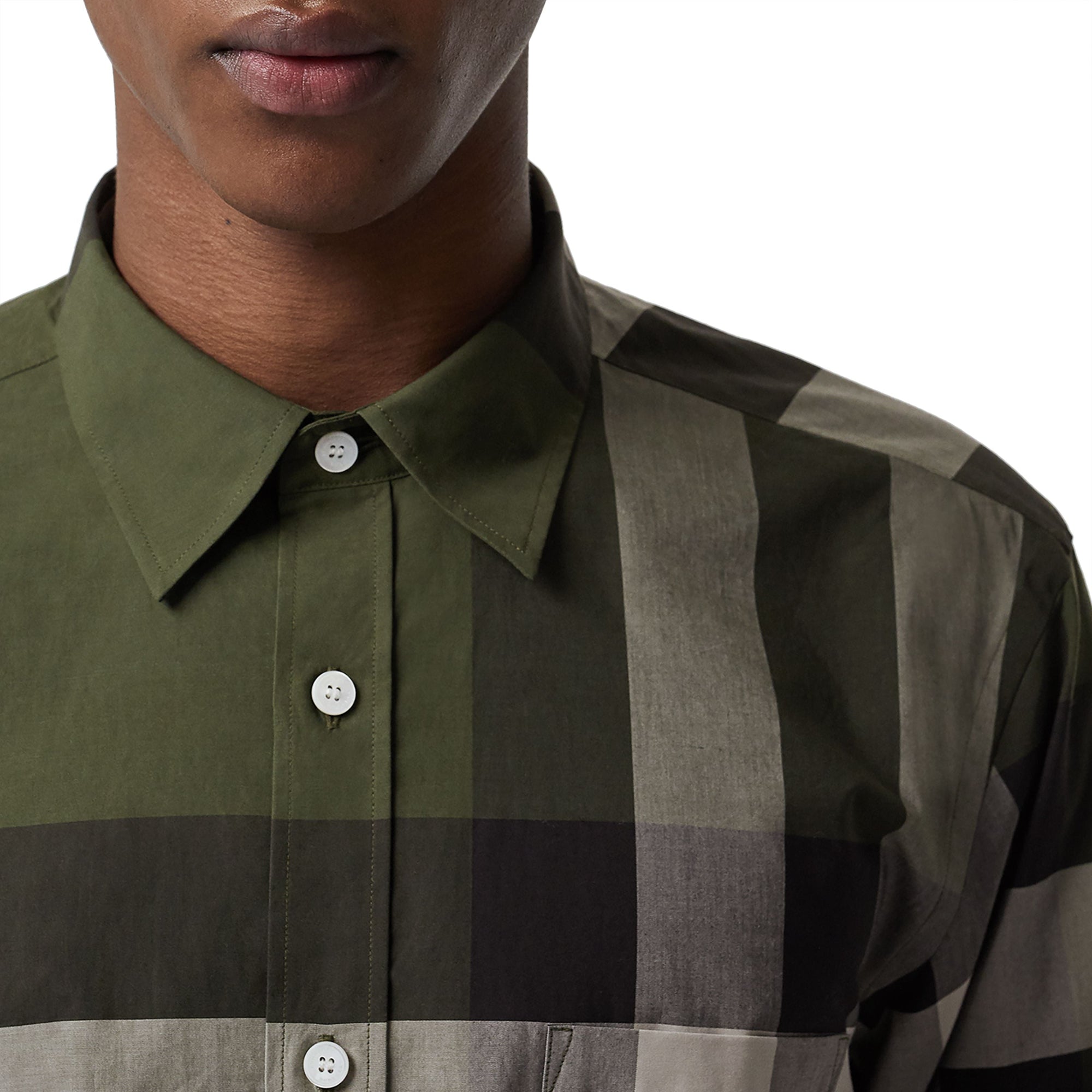Chemise en coton extensible à motif check - Antique Green Check