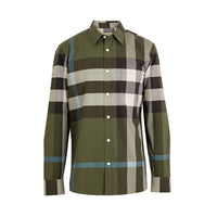 Chemise en coton extensible à motif check - Antique Green Check