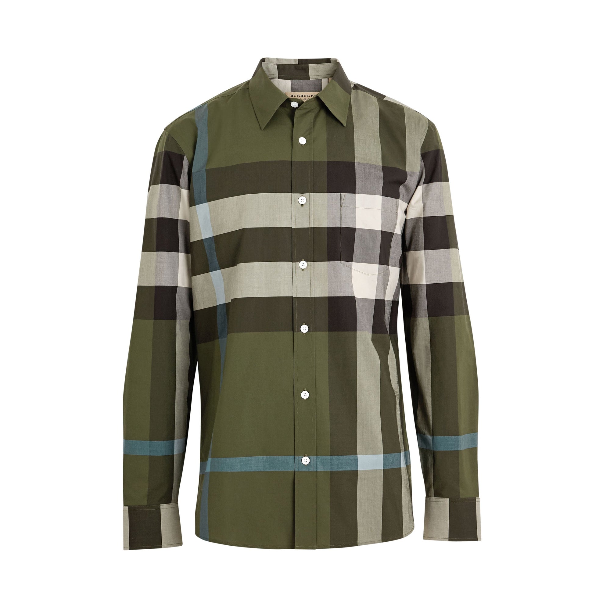Chemise en coton extensible à motif check - Antique Green Check