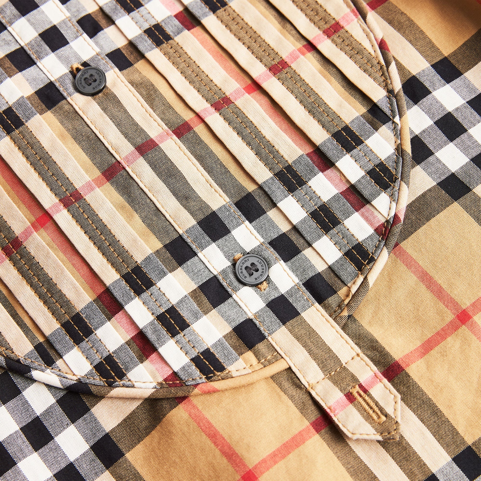 Robe chemise en coton à motif Vintage Check - Antique Yellow
