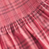 Robe en coton à motif Check avec volants - Coral Red