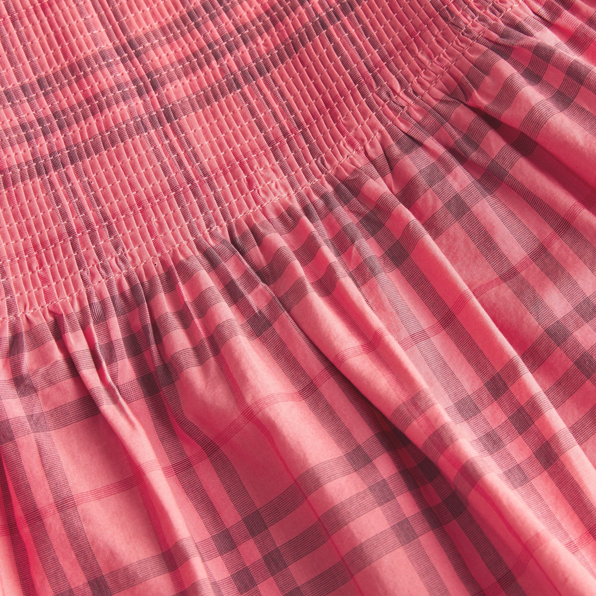 Robe à motif check à volants - Coral Red