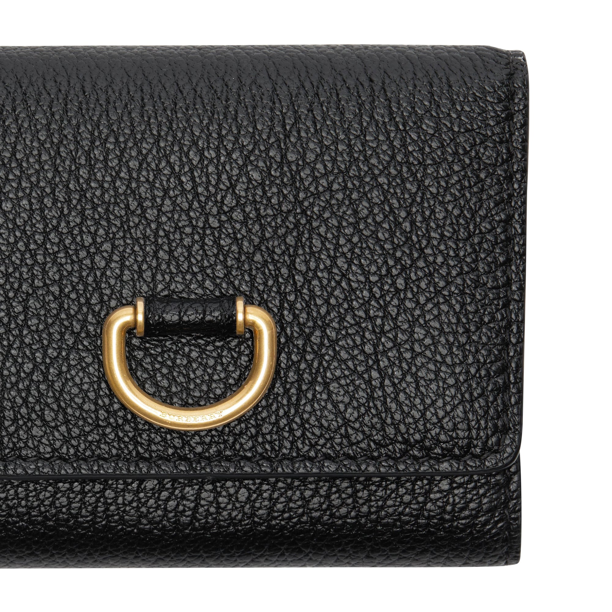 Petit portefeuille en cuir avec boucle en D - Black