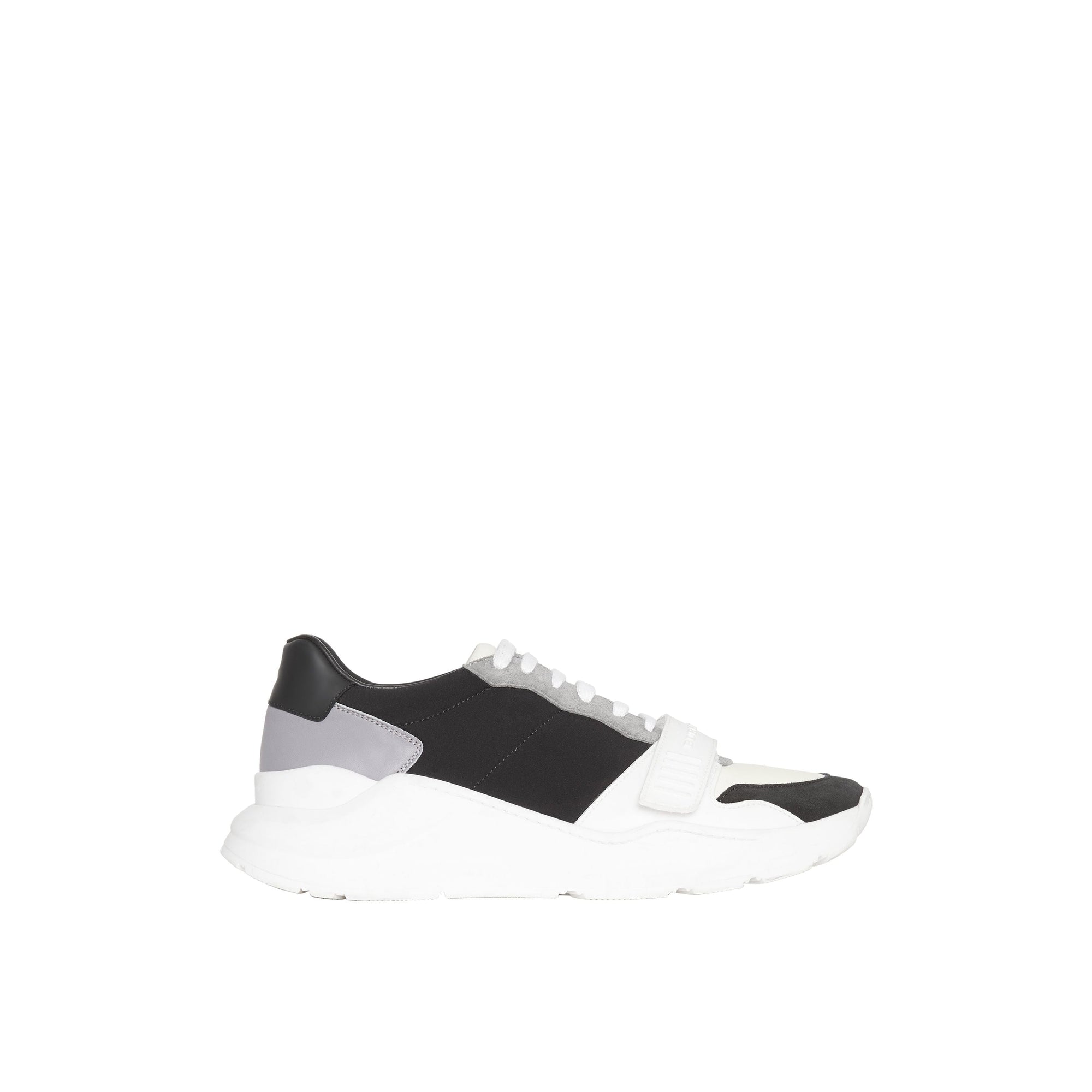 Sneakers en cuir velours néoprène et cuir - Black
