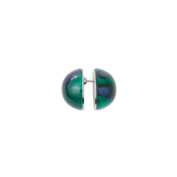 Boucles d'oreilles rondes en résine marbrée - Palladio & Ocean Green