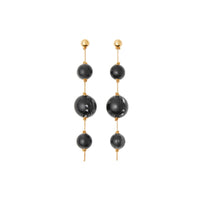 Boucles d'oreilles plaqués or en résine marbrée - Light Gold & Midnight