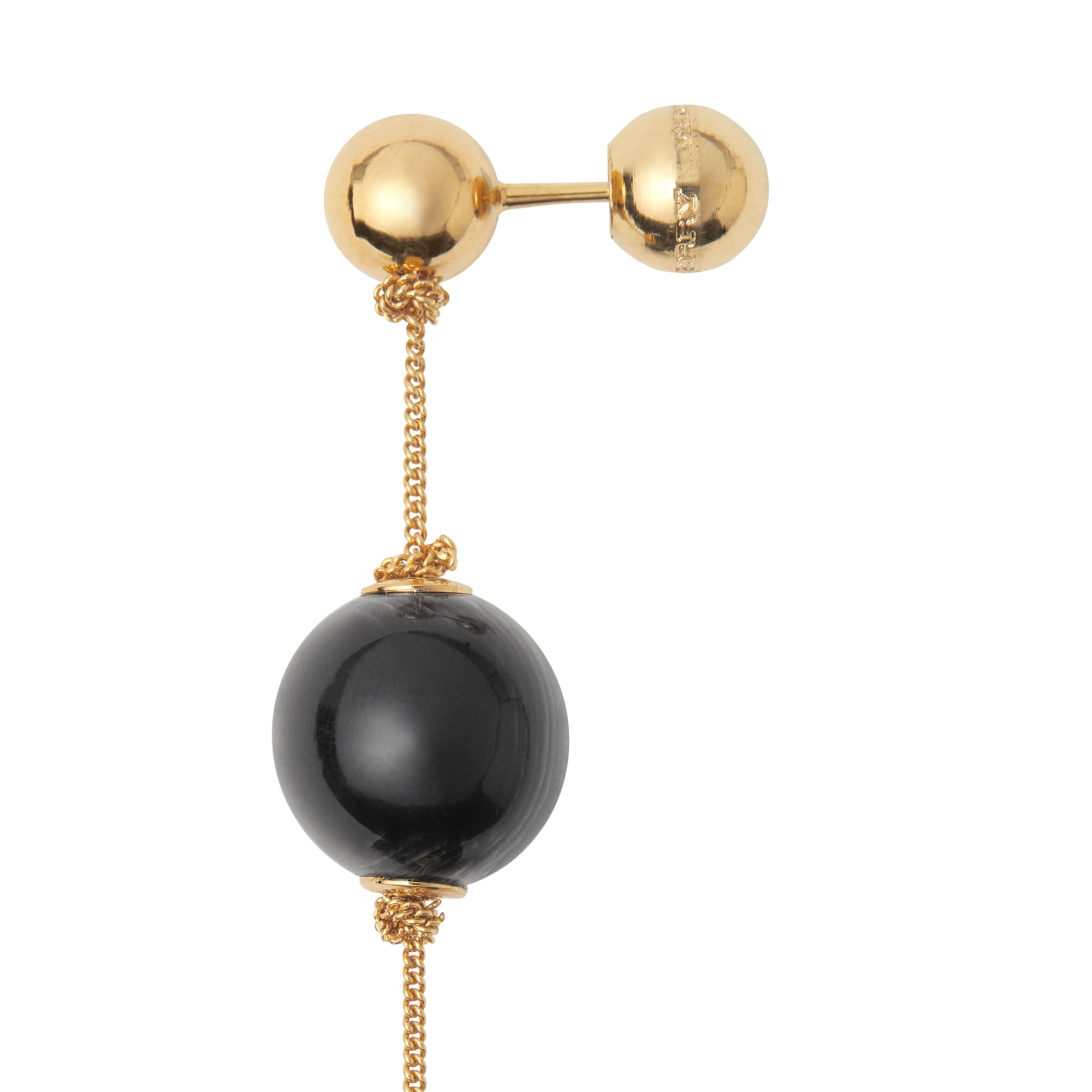Boucles d'oreilles plaqués or en résine marbrée - Light Gold & Midnight