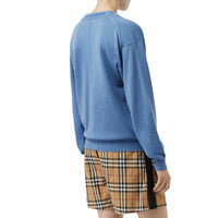 Cardigan en laine mérinos à logo - Pebble Blue