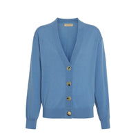 Cardigan en laine mérinos à logo - Pebble Blue