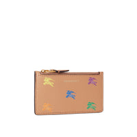 Porte-cartes zippé en cuir - Light Camel