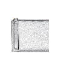 Portefeuille de voyage en cuir métallisé bicolore - Silver