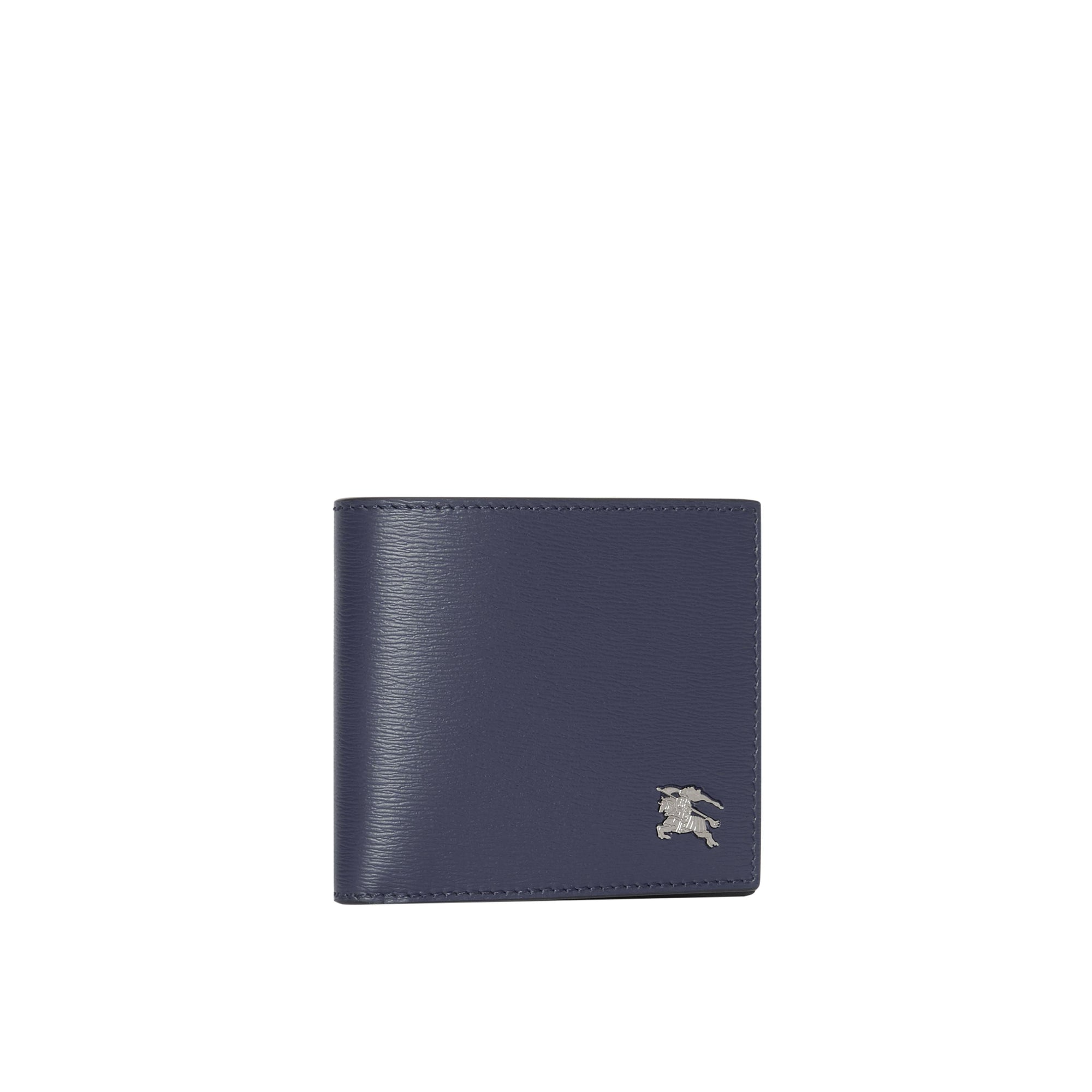 Portefeuille à rabat multidevise en cuir - Navy