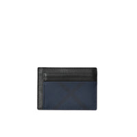 Porte-cartes en tissu à motif London check - Navy & Black